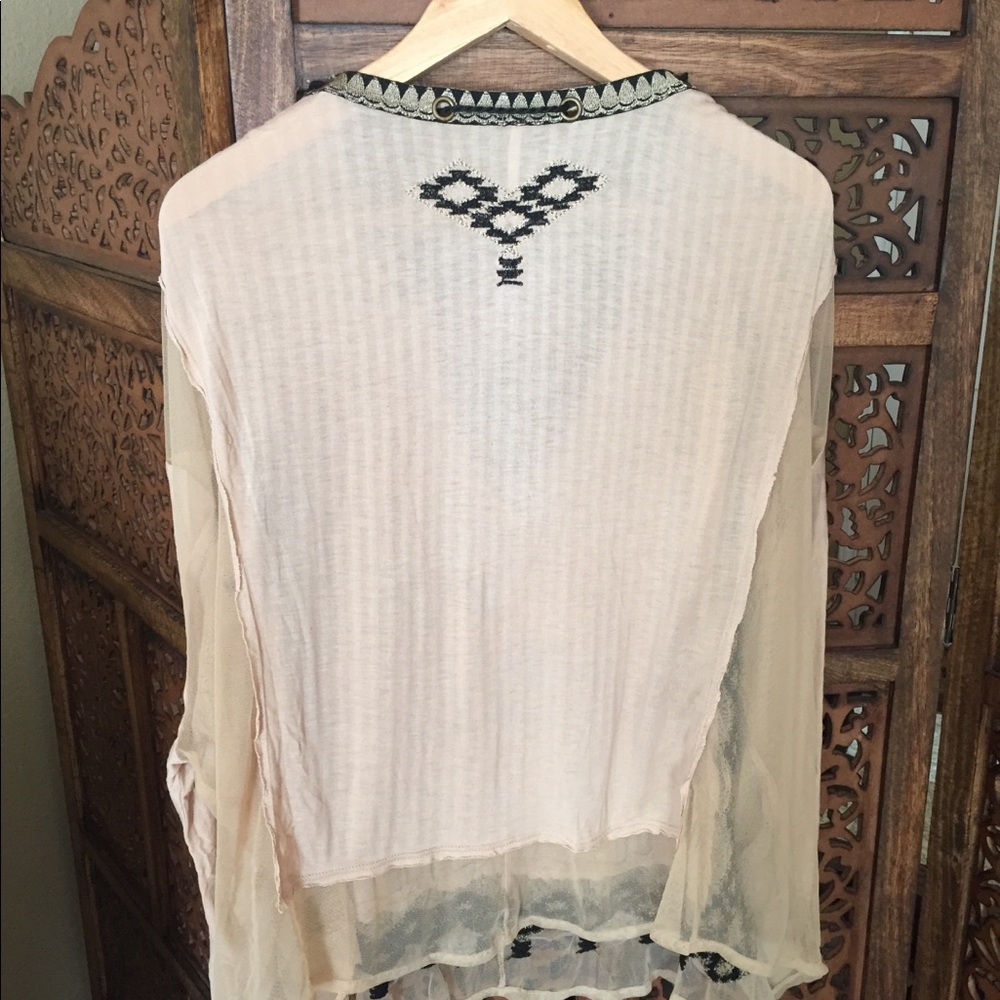 Like New FREE PEOPLE Eden Blouse Cream - Picture 7 of 7